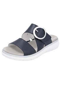 Remonte , Pantolette , Keilabsatz, Sommerschuh, Bequemschuh mit Klettverschluss , nachtblau , 42 , 42 , Pantolette mit Zierschnalle auf dem...