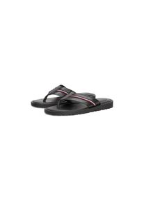Tommy Hilfiger , Zehentrenner »CORE HILFIGER TOE POST LH SANDAL« , Sommerschuh, Strandschuh, Dianette mit Streifen in Tommy-Farben , schwarz , 41 ,...