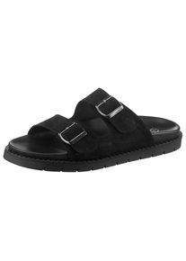 VERBENAS , Pantolette »Capri Serraje« , Sommerschuh, Schlappen, Hausschuh, Urlaubschuh aus feinem Leder , schwarz , 45 , 45 , Sommerliche...