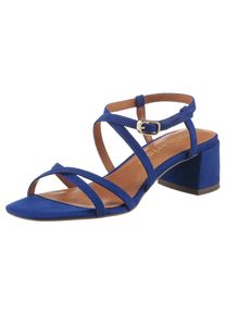 Tamaris , Sandalette , Sommerschuh, Sandale, Blockabsatz, mit feinen Riemchen , royalblau , 37 , 37 , Sandalette in trendiger Karree-Form