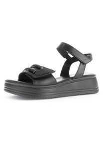 Gabor , Sandalette »RHODOS« , Sommerschuh, Riemchensandale mit zwei Klettverschlüssen, G-Weite , schwarz-black , 43 , 43 , Sandalette mit hübschen...