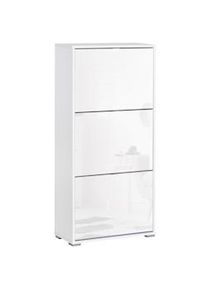 HOMCOM Armário de Sapatos Moderno Sapateira para Corredor Entrada com 6 Prateleiras de Armazenamento Espaço de Exibição 60x26x124cm Branco