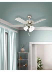 hofstein Ventilateur de plafond Eglo LAS PALMAS Nickel mat, 3 lumières