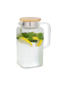 Klarstein Livenza, vizeskancsó, 1,5 L, boroszilikát üveg, rozsdamentes acél szűrő, tölgyfa fedél