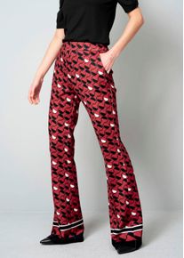 Druckhose mit Bordüre in schwarz - Alba Moda