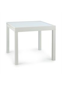 Blumfeldt Pamplona extension, kerti asztal, 180 x 83 cm max., alum&iacute;nium, &uuml;veg, feh&eacute;r