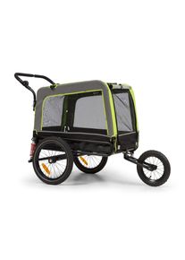 Klarfit Husky Vario, 2 az 1-ben, kutya utánfutó, kutyaszállító kocsi, kb. 240L, 600D, Oxford, zöld
