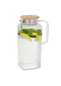 Klarstein Livenza, vizeskancsó, 1,9 L, boroszilikát üveg, rozsdamentes acél szűrő, tölgyfa fedél