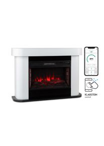 Klarstein Aargau Smart, elektrický krb, 1000/2000 W, LED plameň, 18-27 °C, týždenný časovač, biely