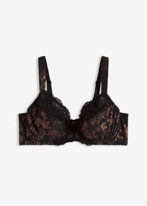 Reggiseno con ferretto e stampa lucente, Nero, Taglia 85C, bonprix