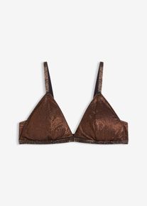 Bralette a triangolo in tessuto glitterato, Nero, Taglia 85A, bonprix