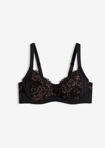 Reggiseno minimizer con filato glitterato, Nero, Taglia 85C, bonprix