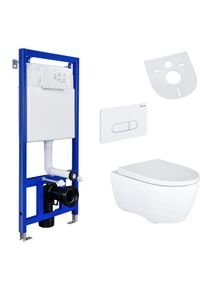 Geberit iCon WC-Komplettset Rimfree Wand-WC mit Belvit