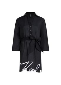 K by KARL LAGERFELD Karl Lagerfeld, Damen, Kleider, Abito da Spiaggia DNA Signature, Schwarz, (XL)