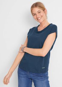 T-shirt coton avec manches papillon - bleu - taille 46/48 (L) - 100% coton - bonprix