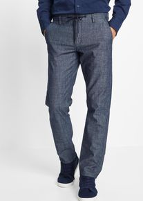 Chino regular et droit en chambray - bleu - taille 42 - 100% coton - bonprix
