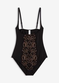 Body sculptant avec fil brillant maintien l&eacute;ger - noir - taille 52 - bonprix