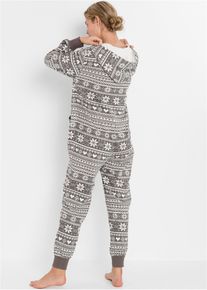 Combipyjama oversize en matière sweat - gris - taille 58/60 (3XL) avec coton - bonprix
