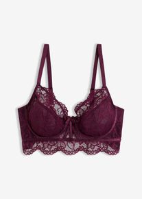 Soutien-gorge long en dentelle - violet - taille 90B - bonprix