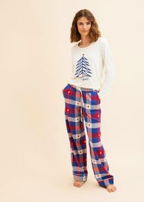 Pyjama avec pantalon en flanelle - rouge - taille 50/52 (XL) - flanelle - bonprix