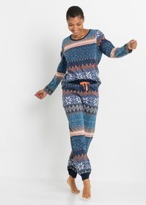 Pyjama à motif norvégien - bleu - taille 38/40 (S) - 100% coton - bonprix