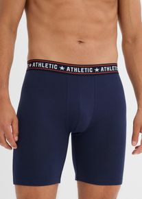 bonprix Bóxer ajustado, largo midi, con algodón (2 unidades), azul, 9 (3XL)