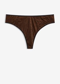 bonprix Stringi maxi z błyszczącego materiału, czarny, 52/54