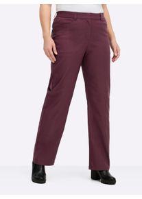sheego Dames Bengalinebroek met comfortband aan de binnenzijde in bordeaux ,maat 40, Witt, 78% Viscose, 19% Polyamide, 3% Elastan