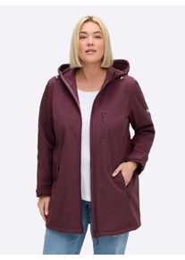 sheego Dames Softshell-jack met tunnelkoord aan de binnenzijde in bordeaux ,maat 48, Witt, 94% Polyester, 6% Elastan. Binnenkant: 100% Polyester