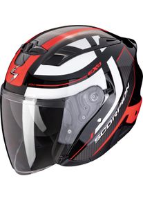 Scorpion EXO-230 PUL, open face helmet , color: Black/Red , size: M