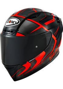 Suomy TX-Pro Advance Carbon, full face helmet , color: Black/Neon-Red , size: L