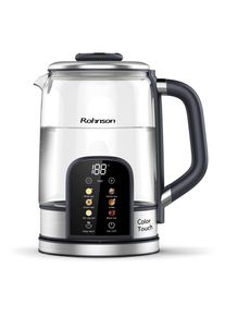 Rohnson Color Touch rýchlovarná kanvica, 2200 W, 6 teplôt, 1.7 l, LED displej, dotykový ovládací panel, sklo