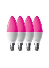 TP-LINK Tapo L430C(4-pack) múdra WiFi stmievateľná LED žiarovka (farebná, 2500K-6500K, 470lm, 2, 4GHz, E14)