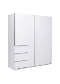 Mid.you Schiebetürenschrank , Weiß , Metall , 2 Fächer , 3 Schubladen , 175x205x61.5 cm , in verschiedenen Größen erhältlich , Schlafzimmer,
