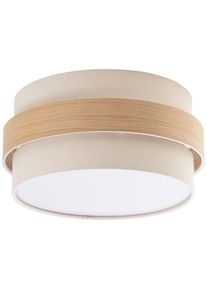 Novel Deckenleuchte, Naturfarben, Holz, Metall, Kunststoff, Textil, Eiche, furniert, 18 cm, Lampen & Leuchten, Innenbeleuchtung, Deckenleuchten, Deckenleuchten