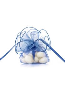 partydeco 20 sacchetti regalo in organza di piccole dimensioni in blu navy (3er Multipack)