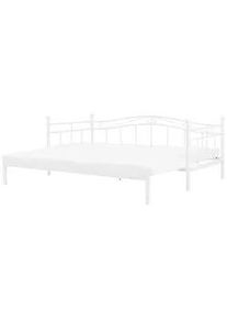 Beliani Ausziehbett 80x200 cm Weiß Tulle , Metall , 80x200 cm , Schlafzimmer, Betten, Metallbetten