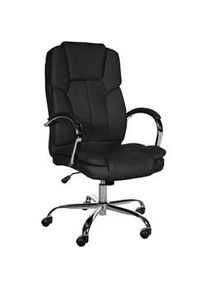 CLP Chefsessel Lederlook Schwarz , Textil , 62x115x70 cm , Arbeitszimmer, Bürostühle, Chefsessel