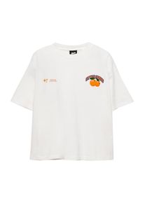 Pull&Bear Pull&Bear Koszulka dla mężczyzn królewski błękit / pomarańczowy / biały Rozmiar XS