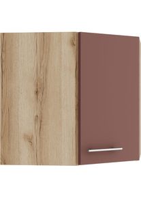 Optifit, Eckh&auml;ngeschrank &raquo;Bella&laquo; Breite 60 x 60 cm, T&uuml;ranschlag wechselbar, rostrot/wildeiche, Spanplatte, wildeiche -B/H/T: 60 cm x 57,6 cm x 34,6 cm