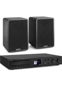 Fenton HiFi stereo set met 2 speakers en tuner - Met Bluetooth, DAB+, FM en (Spotify Connect, CD Player, Bluetooth, 2x 100 W), Stereoanlage, Schwarz