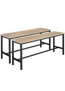 TecTake 2 bancos Fairfield madera industrial clara, roble Sonoma - 404548