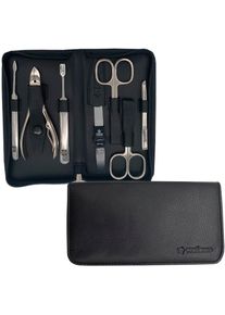 Pfeilring Damen Maniküre-Etui Nappaleder in schwarz, Größe B/H/T: 80 mm x 180 mm x 35 mm 7 Stk.