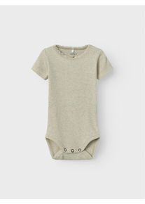 name it Mädchen Kurzarmbody »NBFKAB SS BODY NOOS« Baumwollmischung in beige, Größe N-Gr