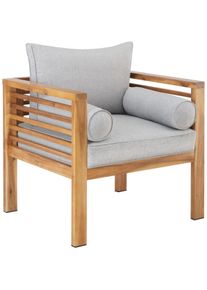 TecTake Sillón de jardín Boka con madera barnizada y capacidad de carga de 120 kg marrón - 405240