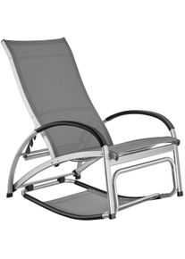 TecTake Tumbona AVIGNON, función 2 en 1, respaldo ajustable antracita - 405816