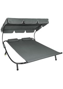 TecTake Tumbona para 2 personas negro/gris - 404868