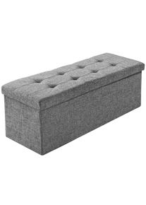 TecTake Banco-arcón plegable de poliéster con almacenamiento, 110x38x38 cm gris claro - 402239