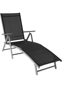 TecTake Lettino prendisole Marisol con 7 posizioni - grigio scuro - 403258