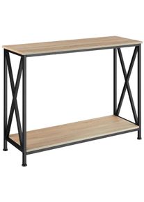 TecTake Mesa consola Tacoma 100 x 35 x 80,5 cm madera industrial clara, roble Sonoma - 404671